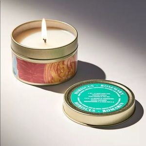 Gold Artist Print Tin Candle- Rosemary & Hibiscus